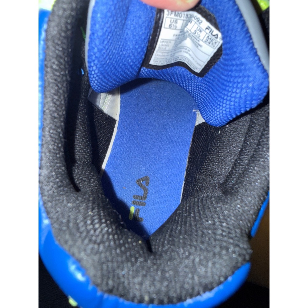 Fila Vulc 13 Mid Plus Mens Grey Black Blue Neon Yellow Sneakers 3FM01830-092 6.5 - Picture 8 of 9